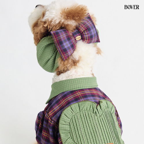 Heart & Bow Dog Snood purple