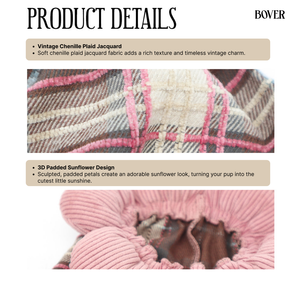 BOVER Double Bow Dog Snood sun flower